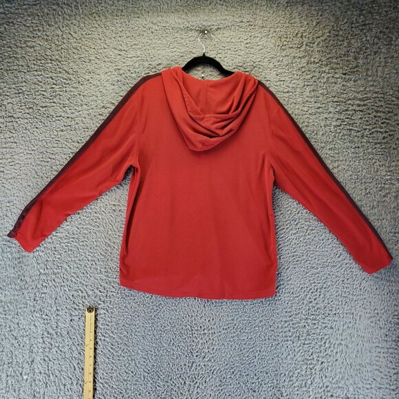 GAP Top Womens Large Red Athletic Fit Lightweight Nylon Long Sleeve Hoodie - Picture 2 of 9